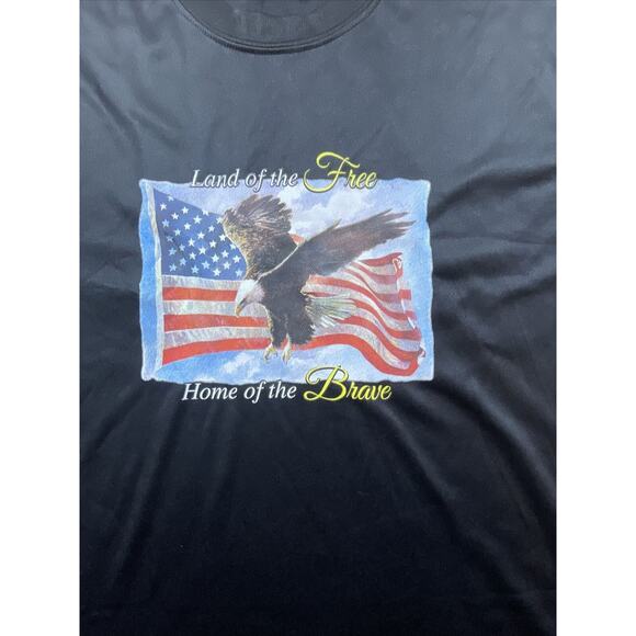 Land of the Free Home of the Brave Graphic Flag Eagle Adult Size Large T Shirt - Picture 2 of 7